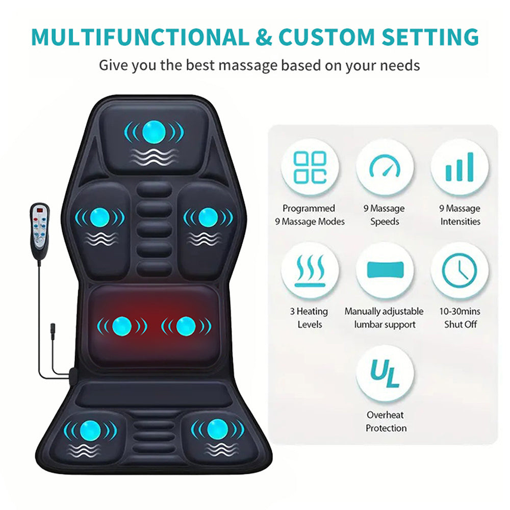 Massage Chair Pad,Back Massage With Heat,Massage Pad With 7Vibration Motors,Chair Massager For Office Chair, Massage Chair For Home Office Use