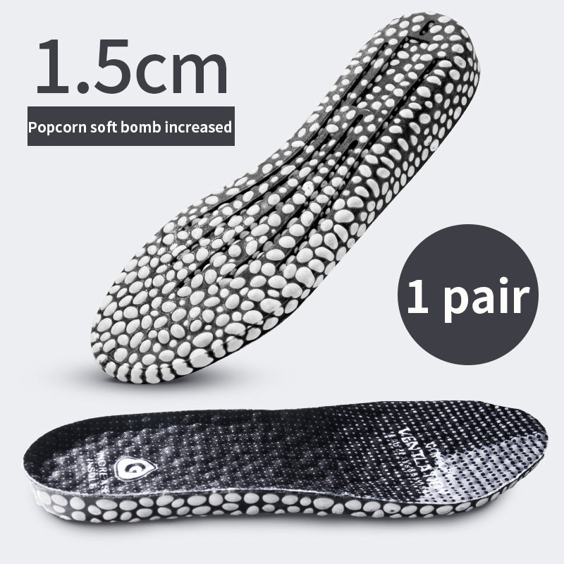 Men's And Women's Invisible Fully Cushioned Shock Absorbing PU Height Increasing Insoles