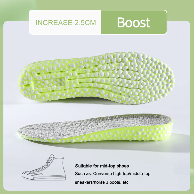 Men's And Women's Invisible Fully Cushioned Shock Absorbing PU Height Increasing Insoles