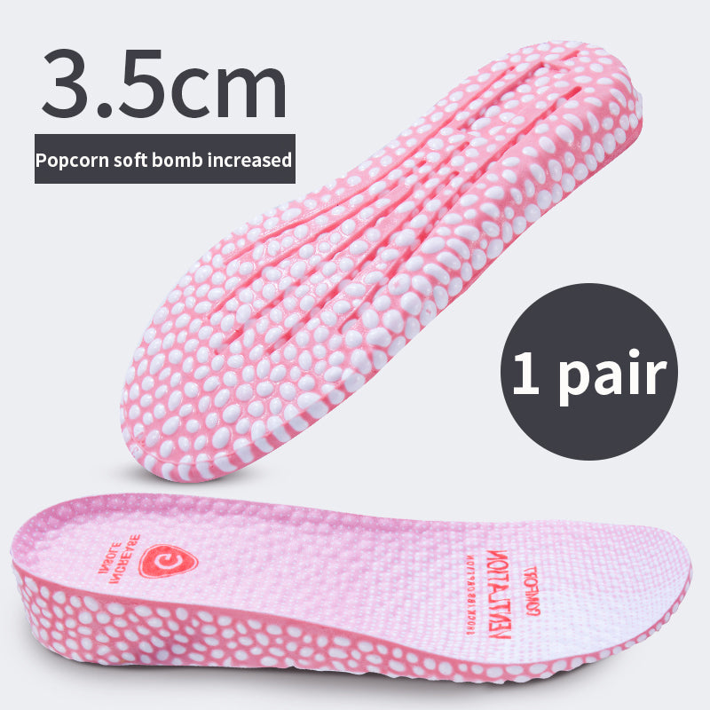 Men's And Women's Invisible Fully Cushioned Shock Absorbing PU Height Increasing Insoles