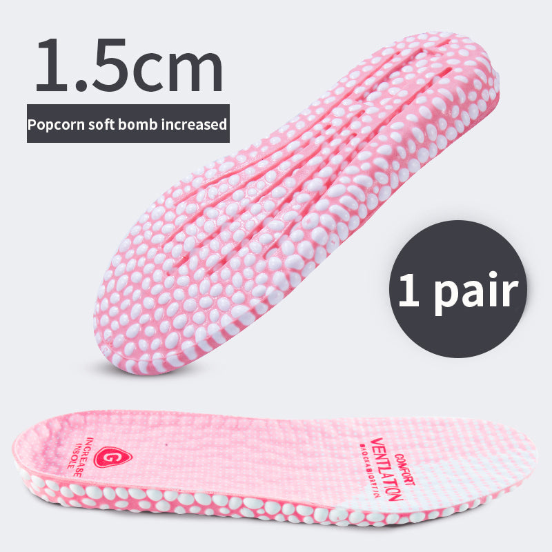 Men's And Women's Invisible Fully Cushioned Shock Absorbing PU Height Increasing Insoles