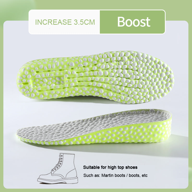 Men's And Women's Invisible Fully Cushioned Shock Absorbing PU Height Increasing Insoles